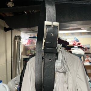 Women's Classic Black Leather Belt with Silver Buckle Giveaway